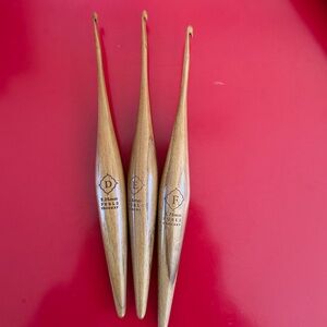 Sold Out Furls Silver Oak Streamline Wood Crochet Hooks - Sizes D, E, F